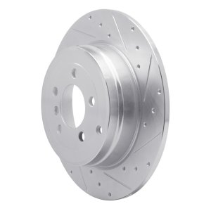 Land Rover Range Rover Brake Rotor (1) - Rear Right - R1 Concepts - Drilled & Slotted - Silver - `03-`05